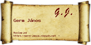 Germ János névjegykártya